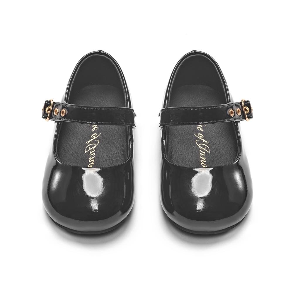 Eva PU Black Shoes Shoes Age of Innocence