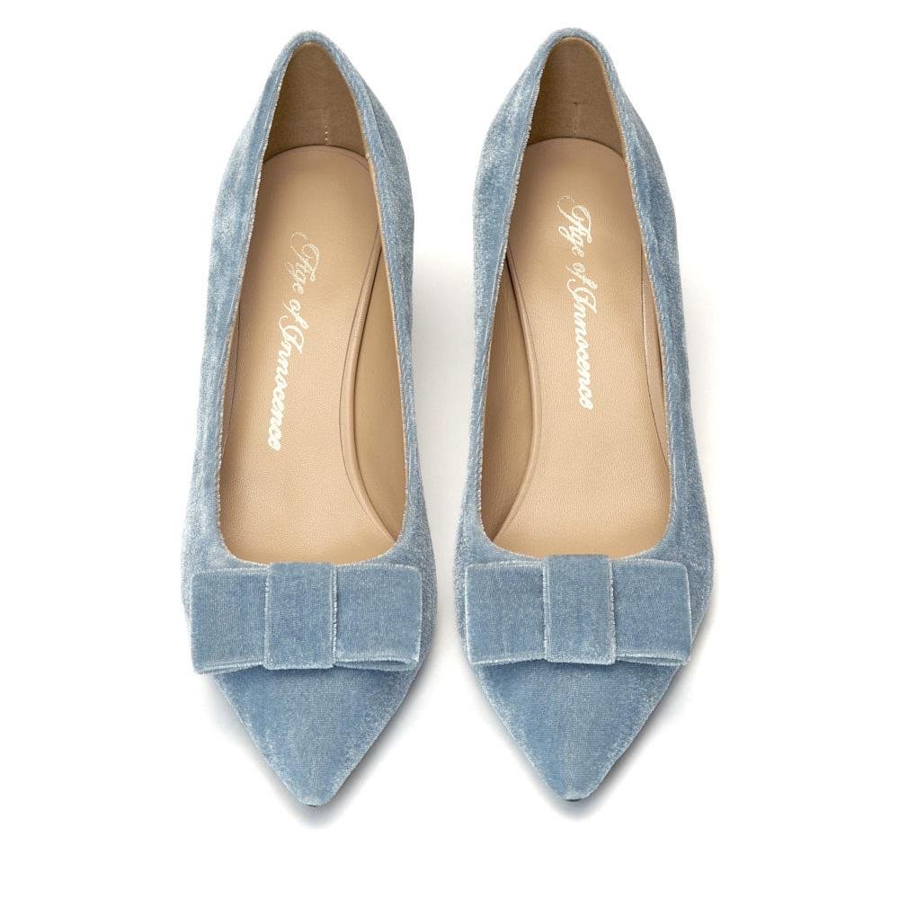 Jacqueline Velvet Blue Shoes Shoes Age of Innocence Women