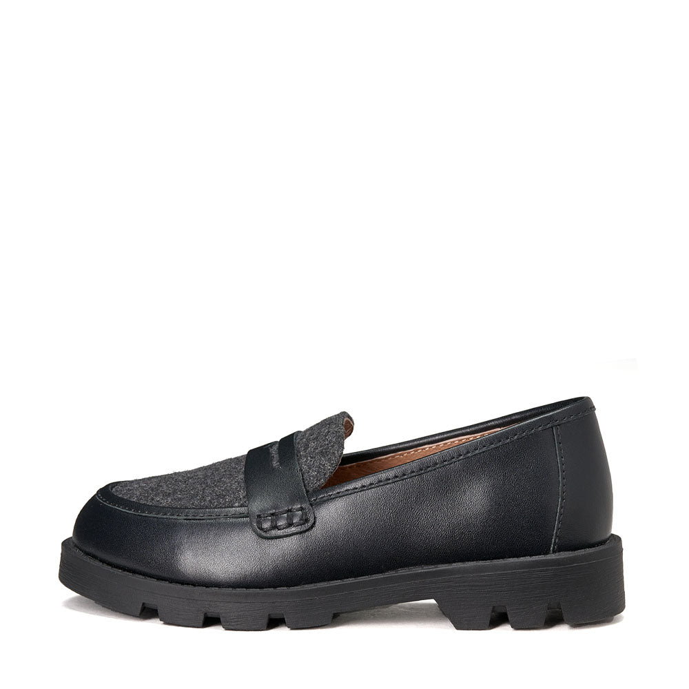 Paula 2.0 Black/Dark Grey Loafers by Age of Innocence