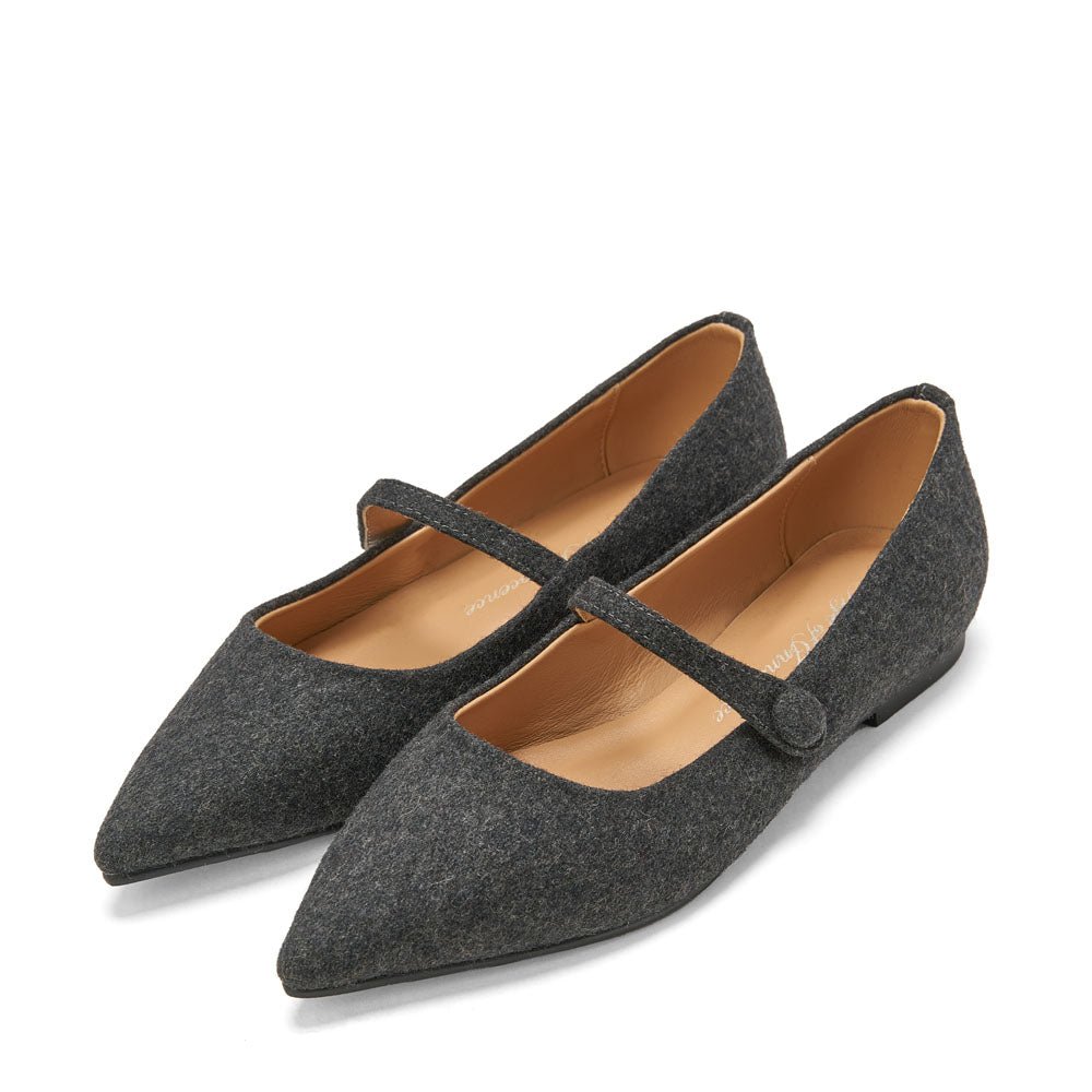 Thea Wool Grey Flats Shoes Age of Innocence Women