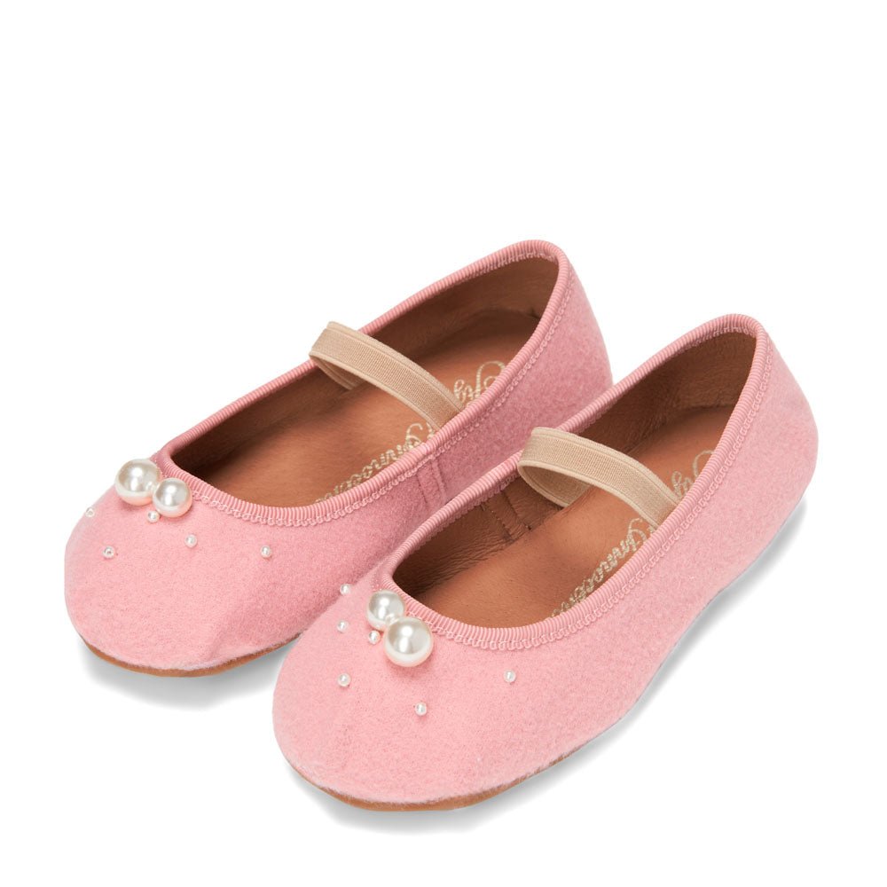 Zelda Wool Pink Flats Shoes Age of Innocence