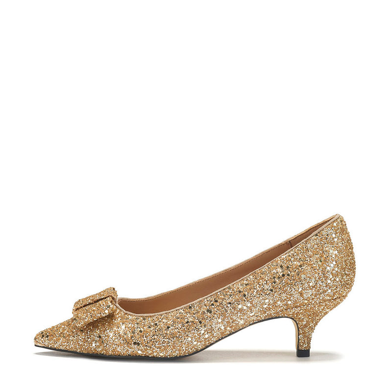 Jacqueline Glitter Gold Shoes by Age of Innocence