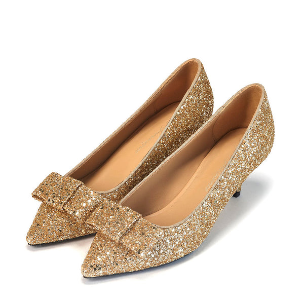 Jacqueline Glitter Gold Shoes by Age of Innocence