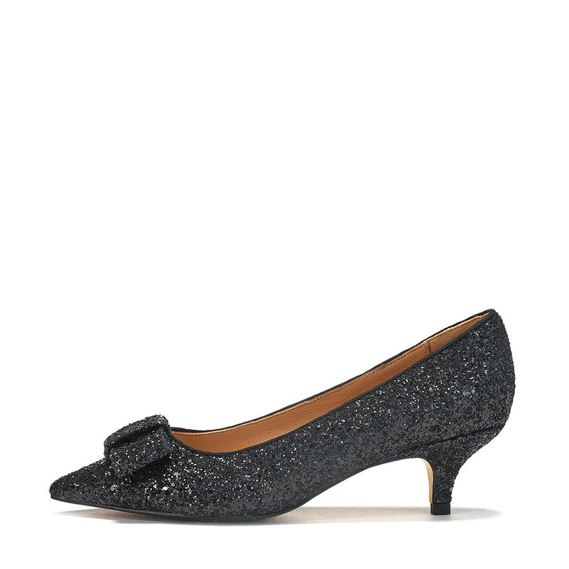 Jacqueline Glitter Black Shoes by Age of Innocence