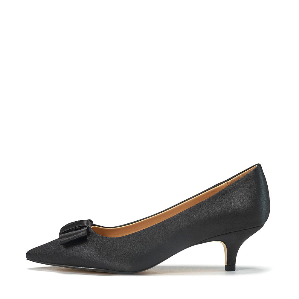 Jacqueline Satin Black Shoes by Age of Innocence