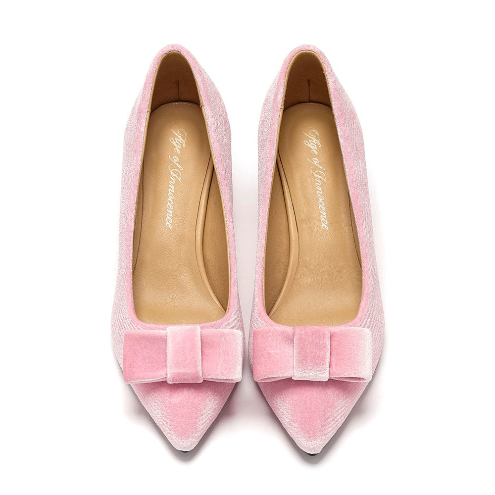 Jacqueline Velvet Pink Shoes by Age of Innocence