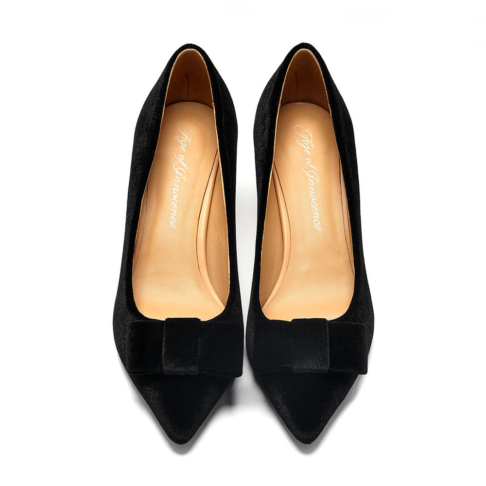 Jacqueline Velvet Black Shoes by Age of Innocence