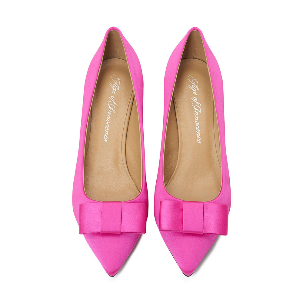 Jacqueline Satin Fuchsia Shoes by Age of Innocence