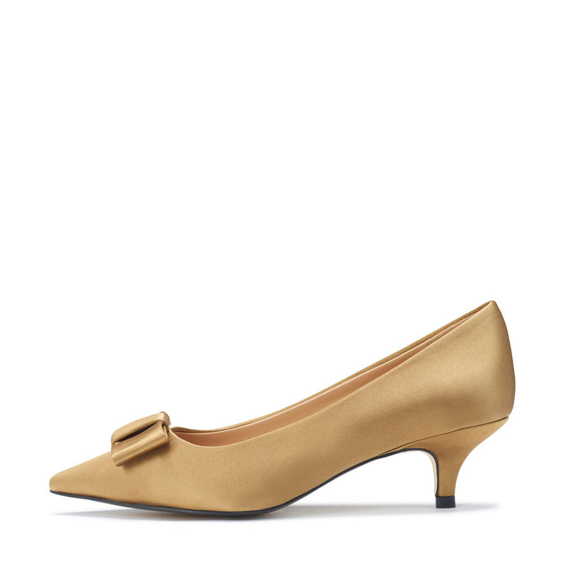 Jacqueline Satin Mustard Shoes by Age of Innocence