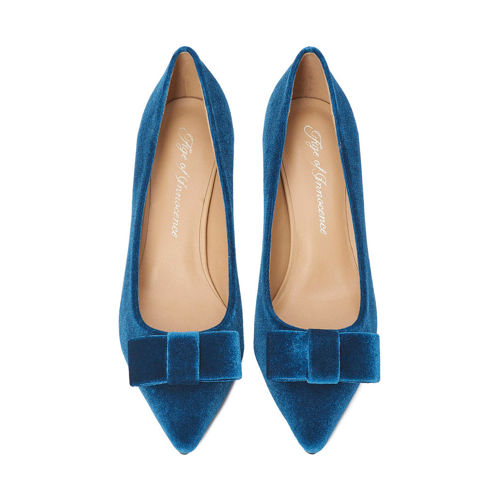 Jacqueline Velvet Navy Shoes Age of Innocence Women