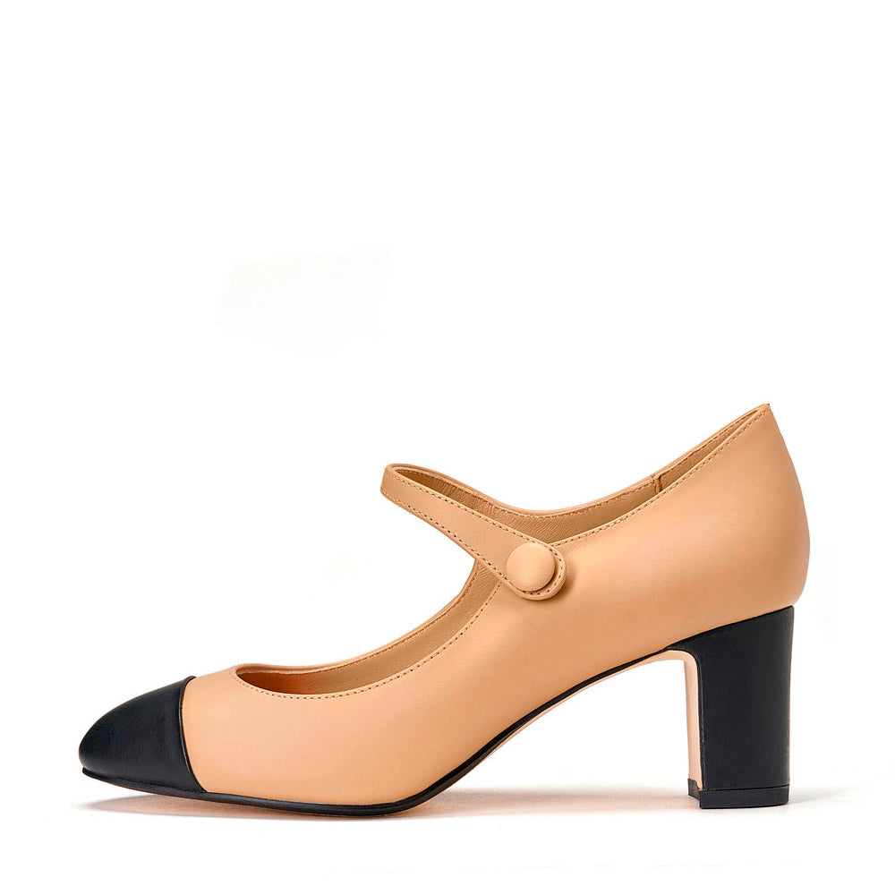 Beige & Black Pumps for Women Gemma 2.0 by Age of Innocence Beige & Black Pumps for Women Gemma 2.0 by Age of Innocence