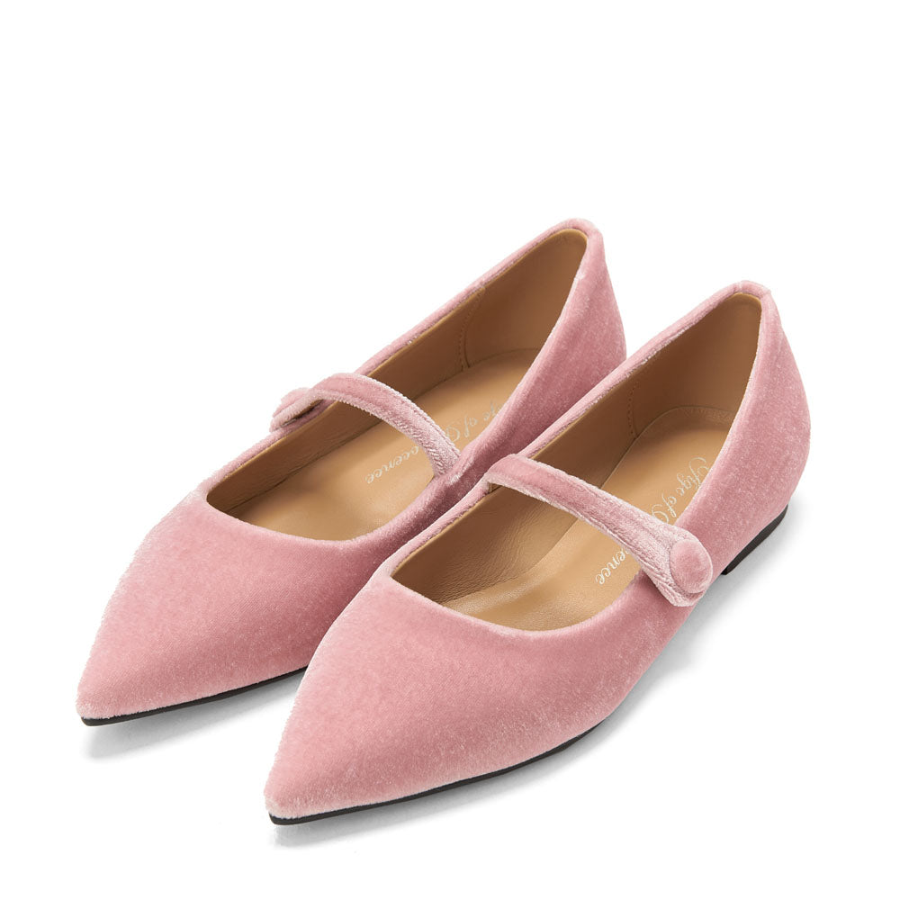 Thea Velvet Dark Pink Flats Shoes Age of Innocence Women