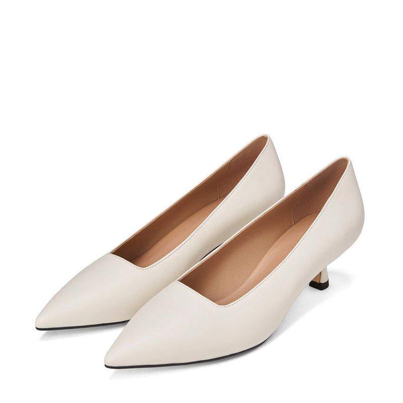 Andrea Leather White Shoes by Age of Innocence