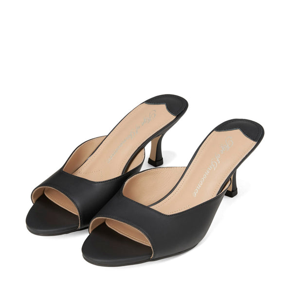 Felicity Leather Black Mules by Age of Innocence