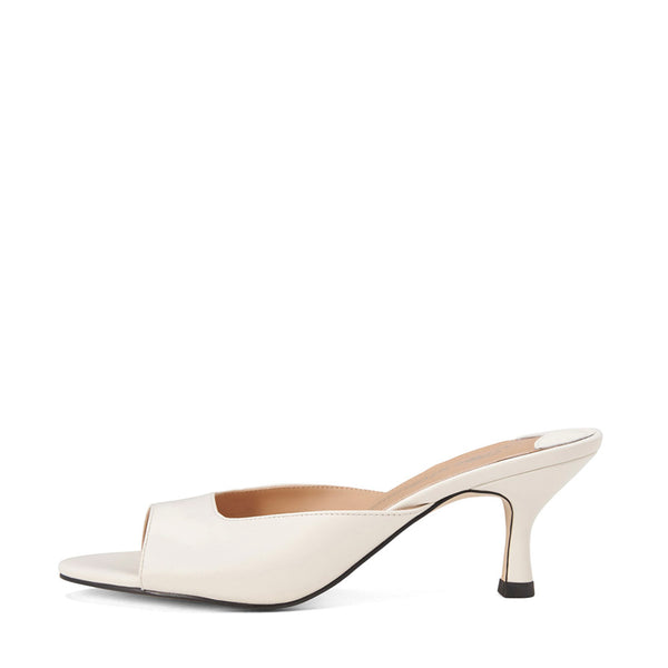 Felicity Leather White Mules by Age of Innocence