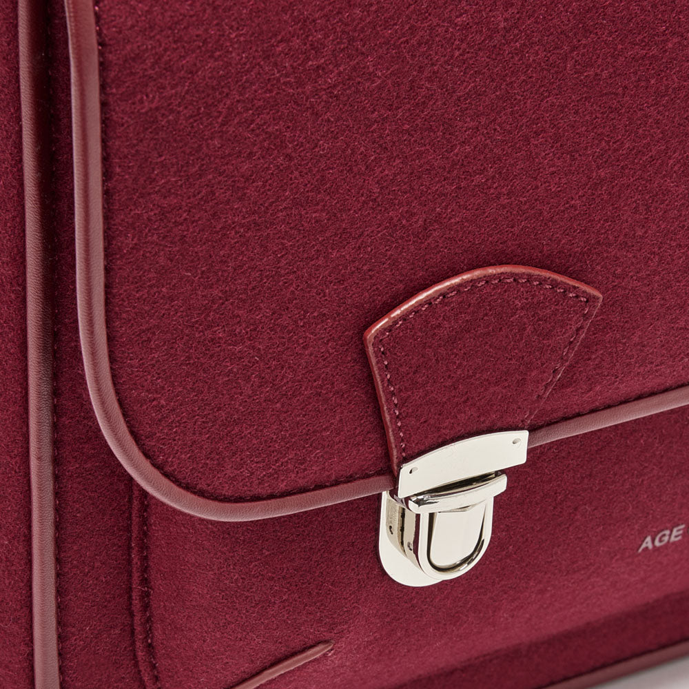 Boston Wool Burgundy Schoolbag Schoolbag Age of Innocence