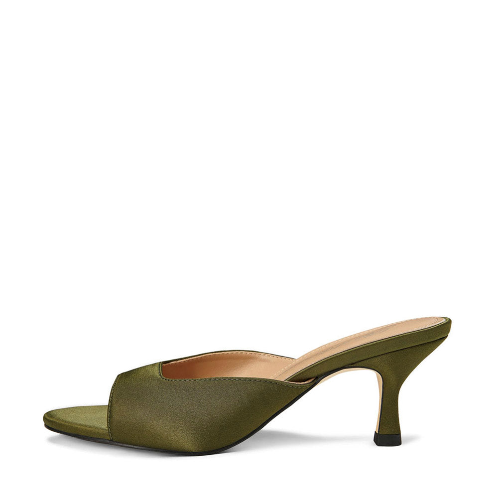 Felicity Satin Khaki Mules Mules Age of Innocence Women