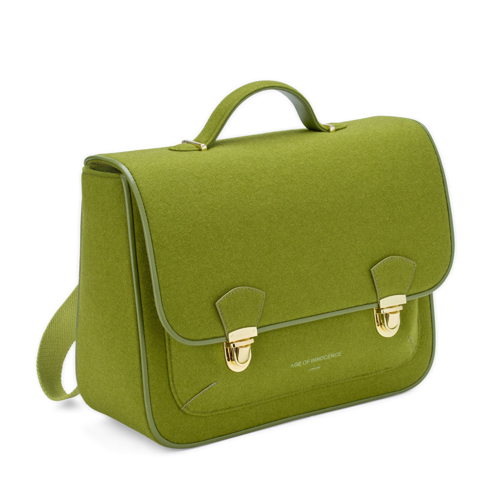 Boston Wool Green Schoolbag Schoolbag Age of Innocence