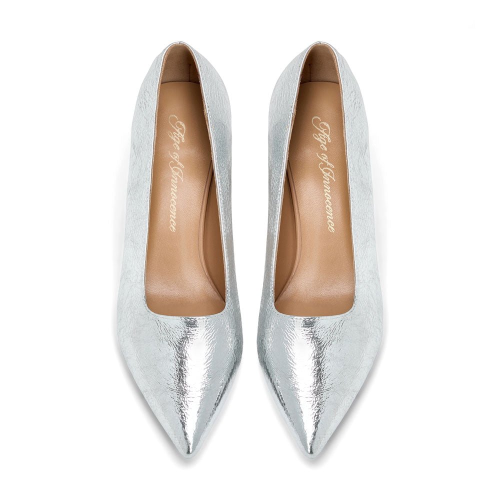 Andrea Leather Silver Shoes Age of Innocence Women