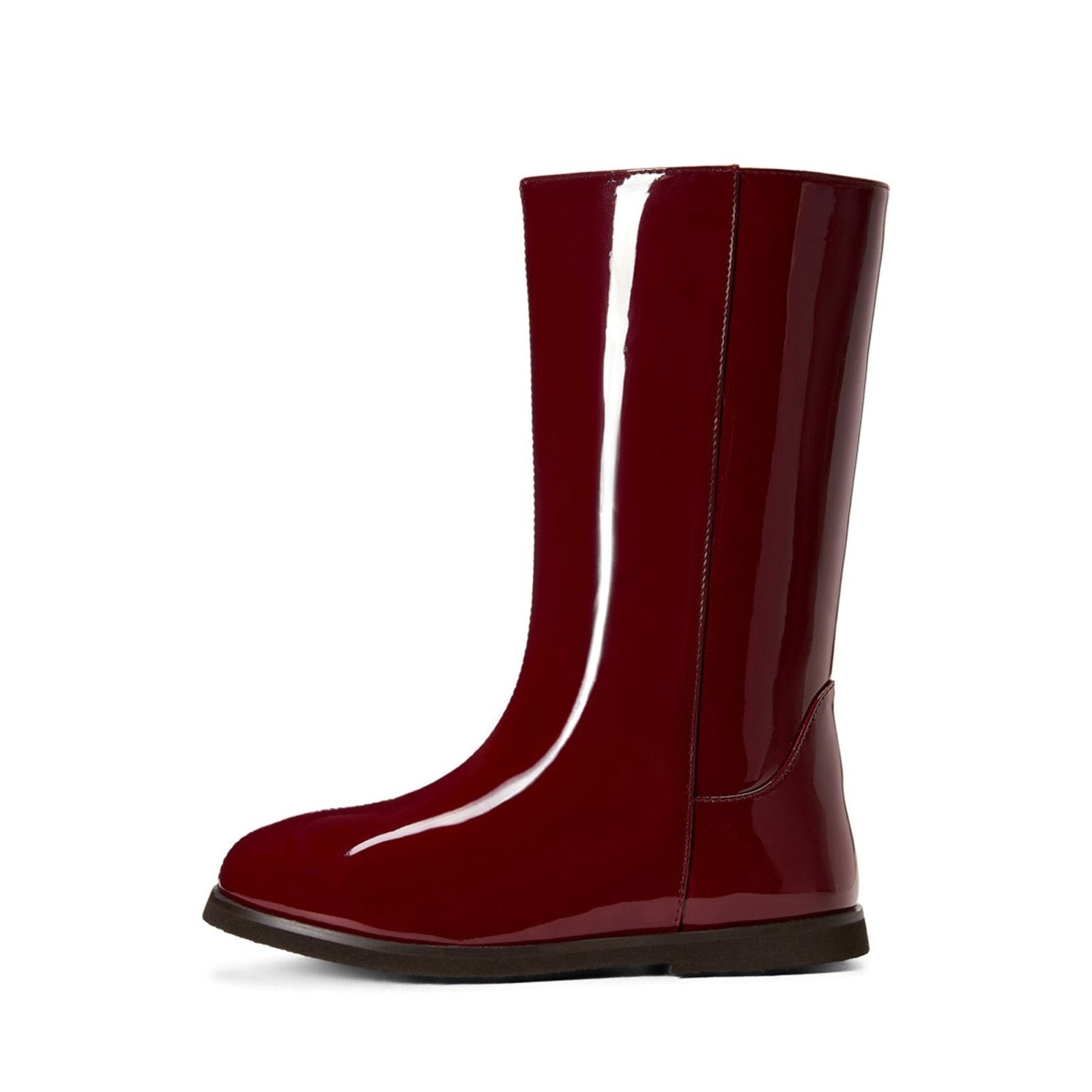 Ann PU Burgundy Boots Boots Age of Innocence
