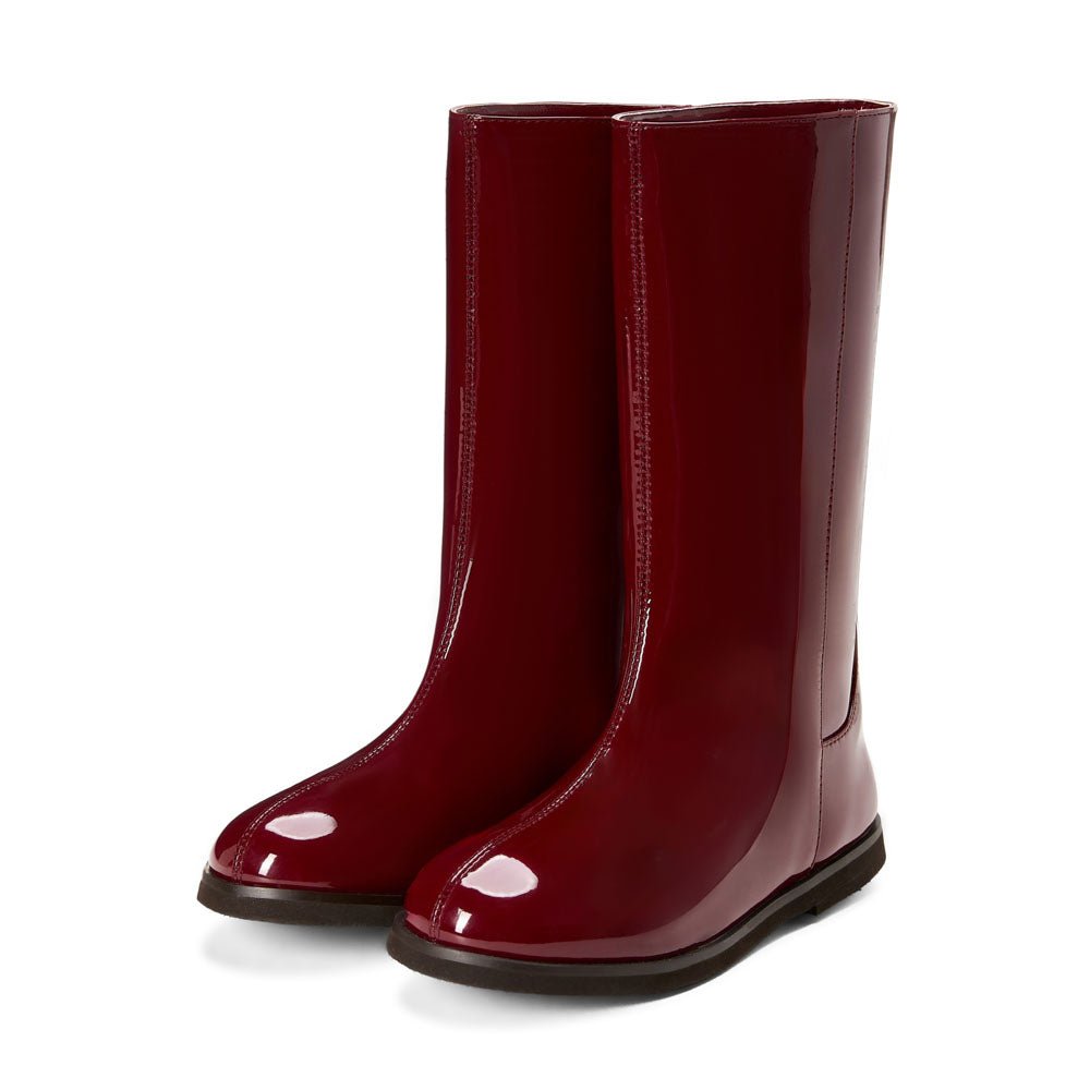 Ann PU Burgundy Boots Age of Innocence