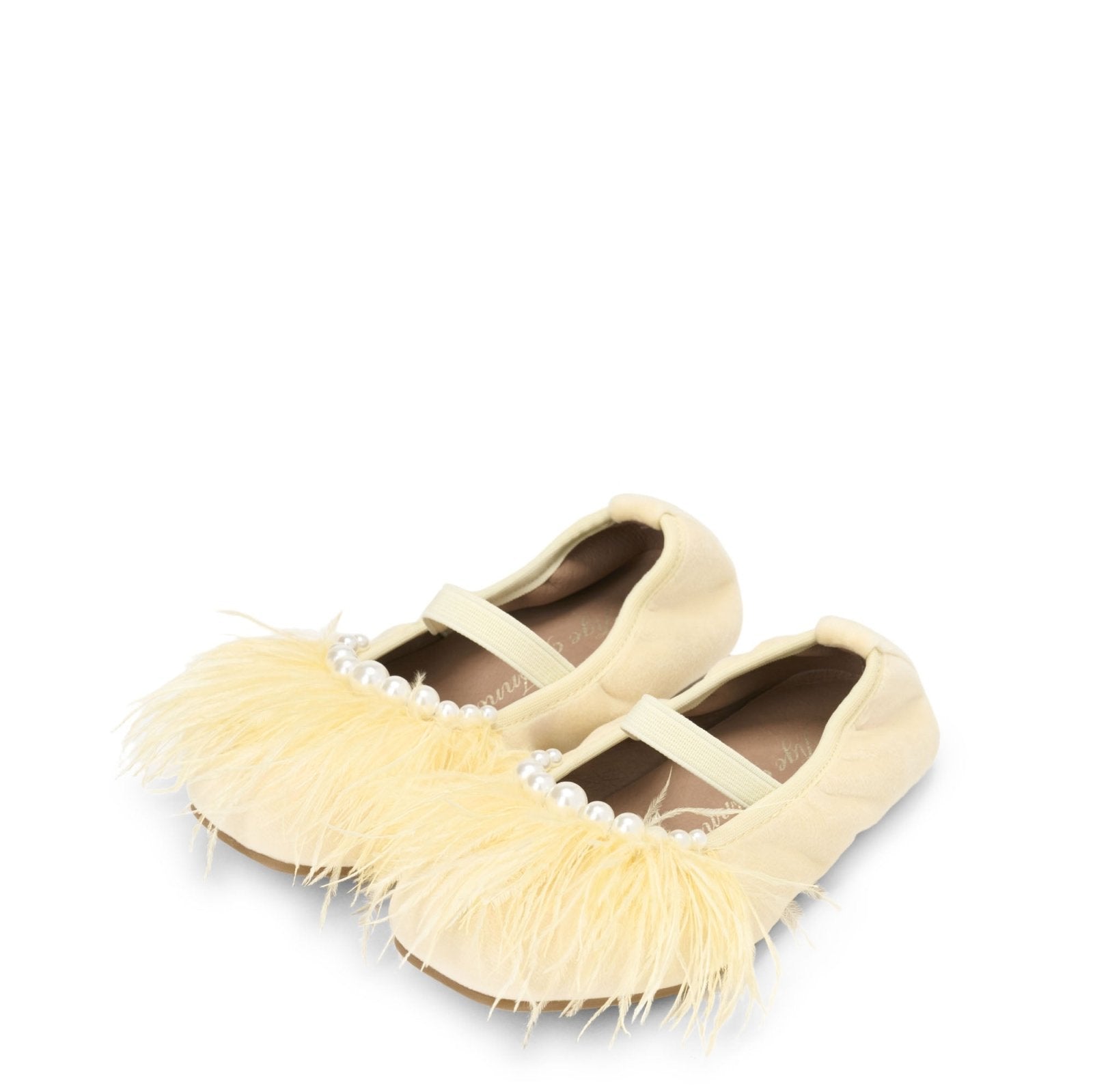 designer Blanche Yellow Flats for girls by Age of Innocence