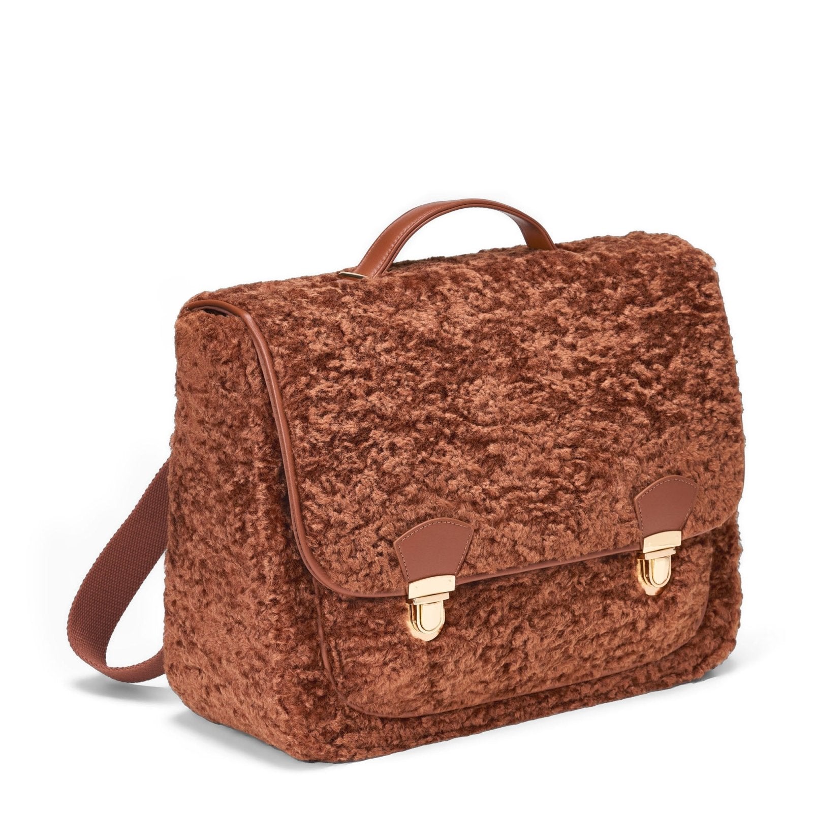 designer Boston Shearling Camel Schoolbag for girls by Age of Innocence