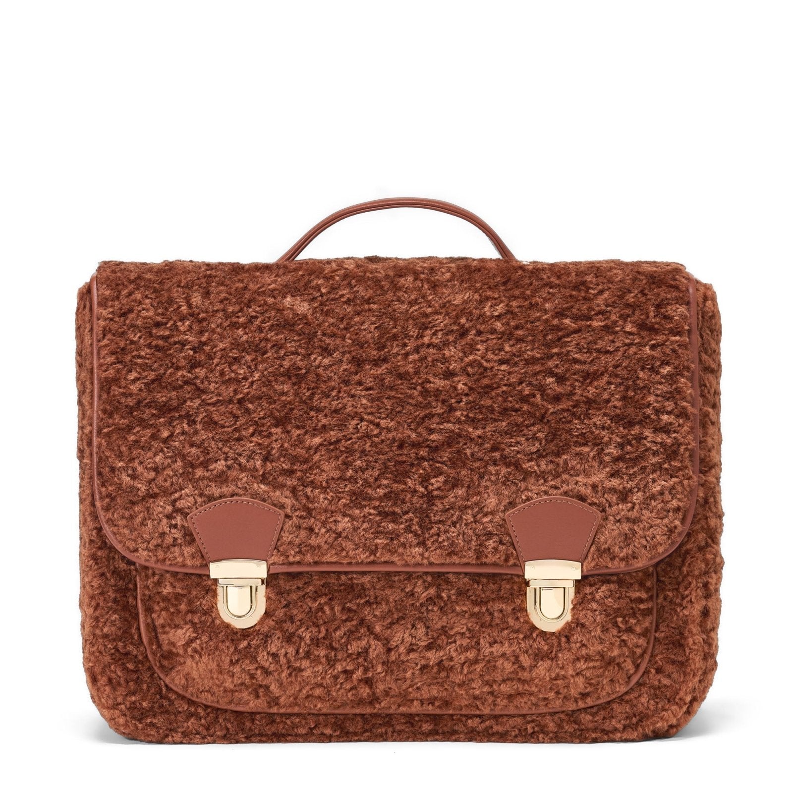 designer Boston Shearling Camel Schoolbag for girls by Age of Innocence