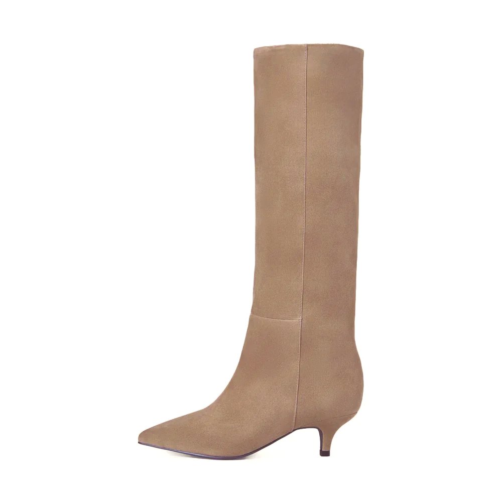 Beige Suede High Boots for Women Brigitte by Age of Innocence Beige Suede High Boots for Women Brigitte by Age of Innocence