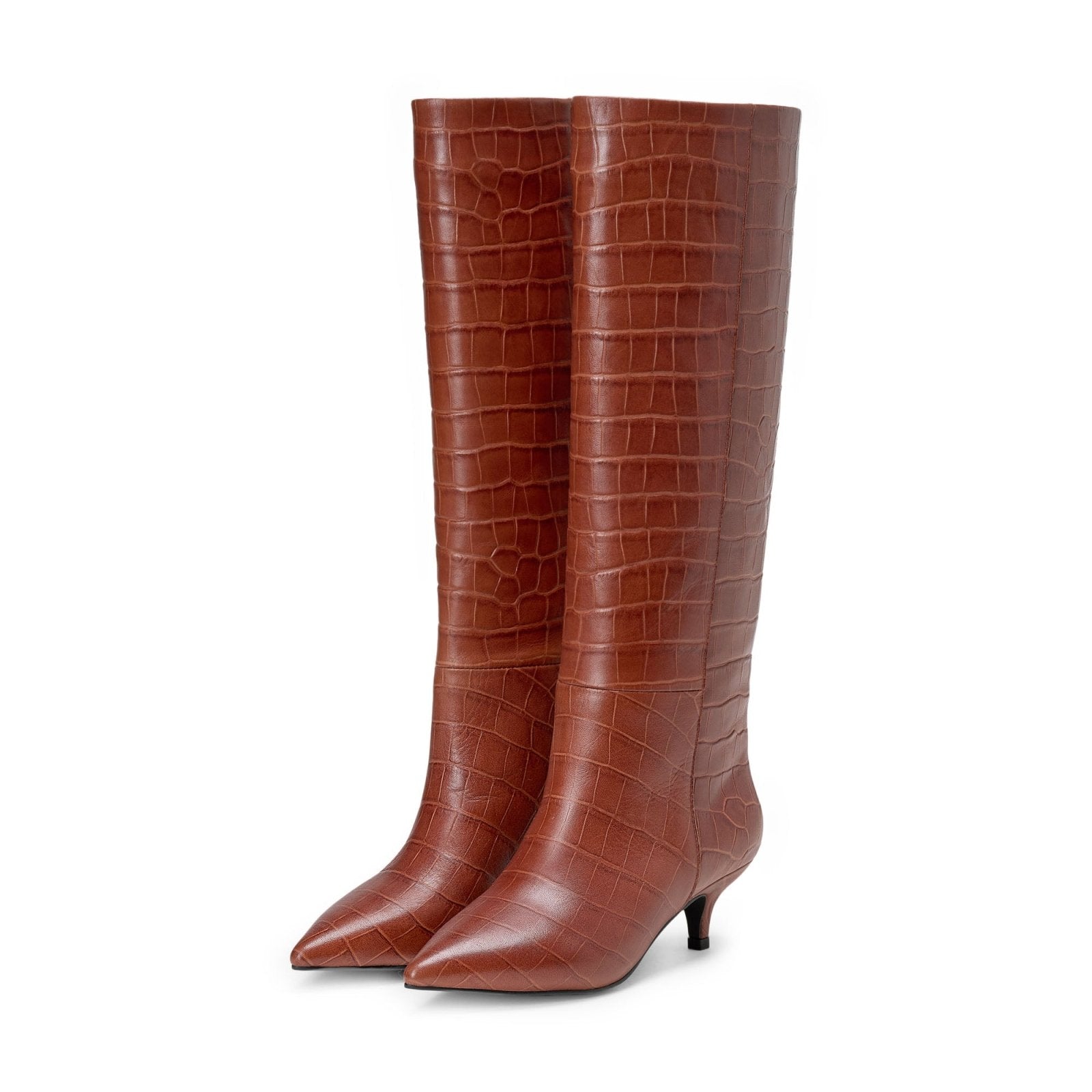 designer Brigitte Leather Brown Boots for girls by Age of Innocence Women