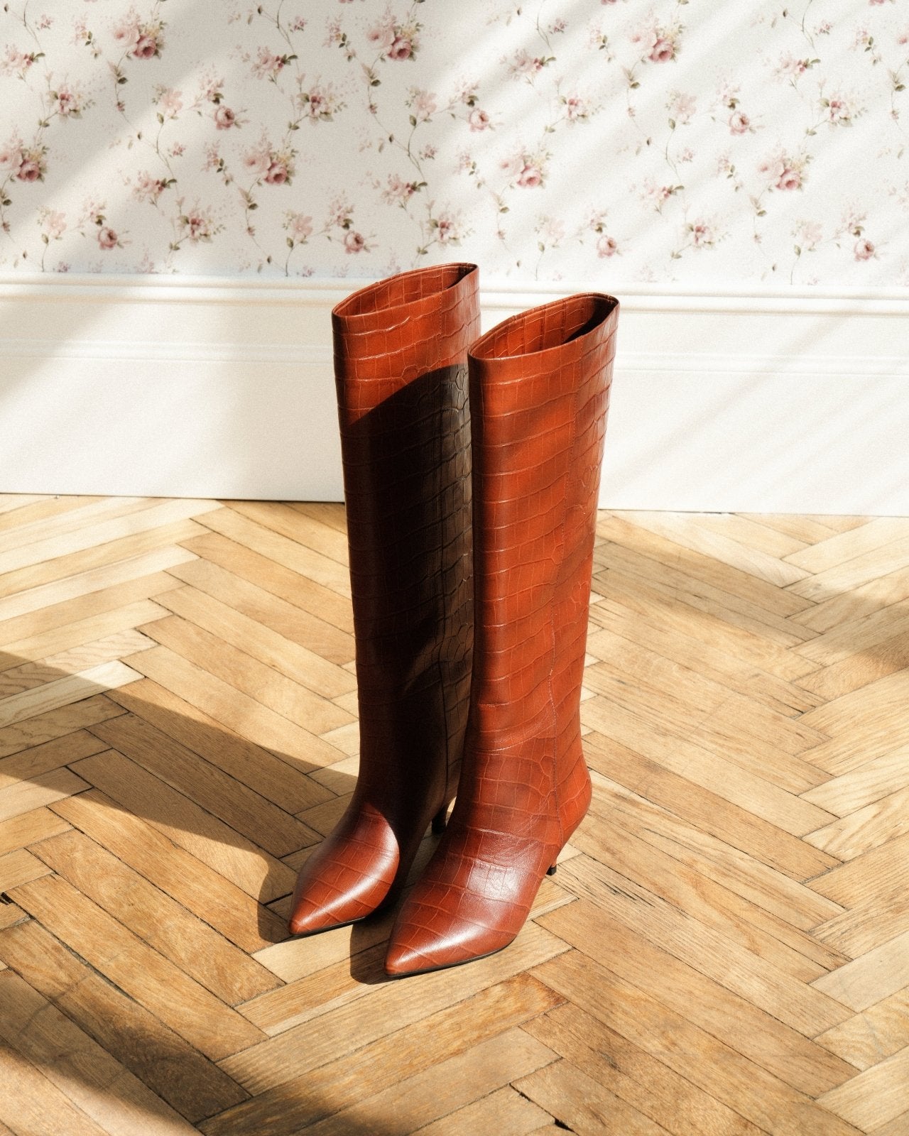 designer Brigitte Leather Brown Boots for girls by Age of Innocence Women