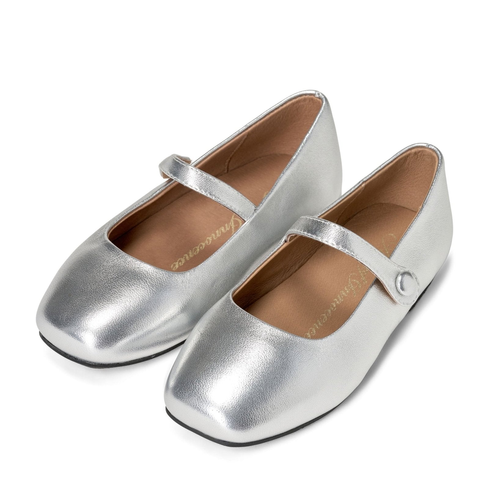 designer Chloe Leather Silver Shoes for girls by Age of Innocence