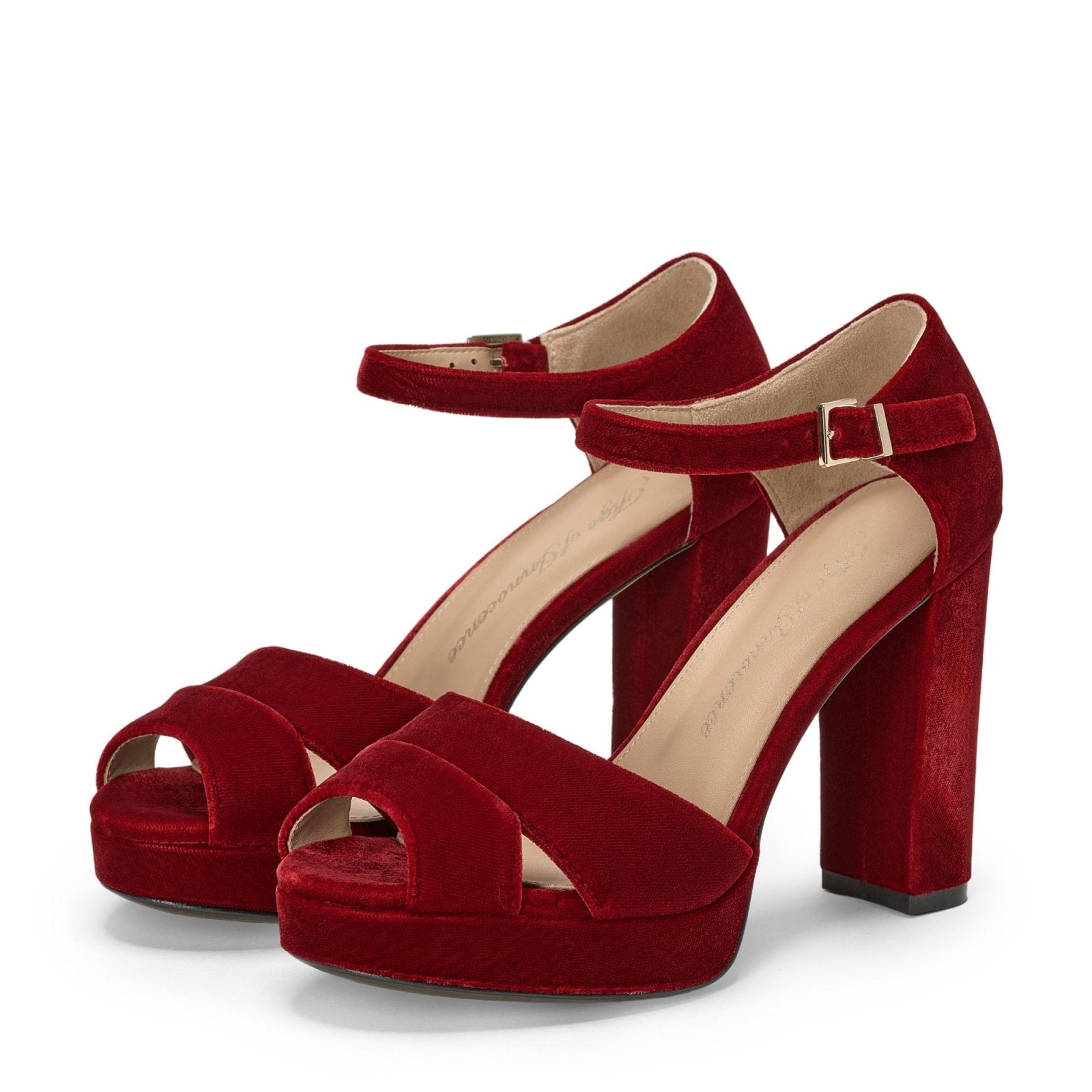 designer Dalia Velvet Red Shoes for girls by Age of Innocence Women