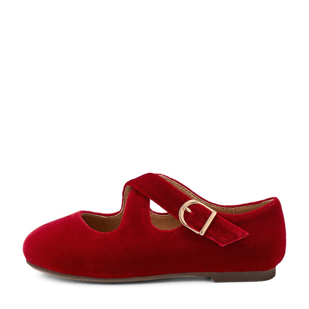 designer Demi Velvet Red Shoes for girls by Age of Innocence