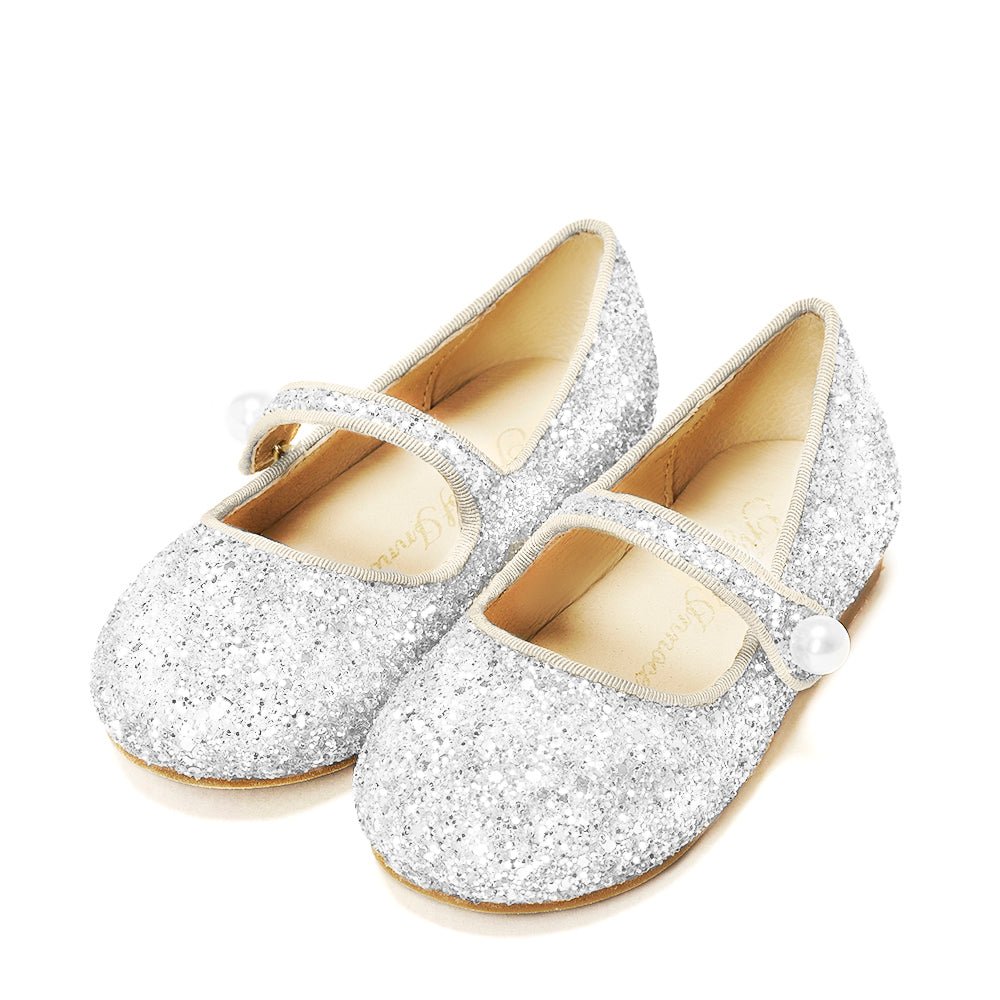 designer Elin Glitter White Shoes for girls by Age of Innocence