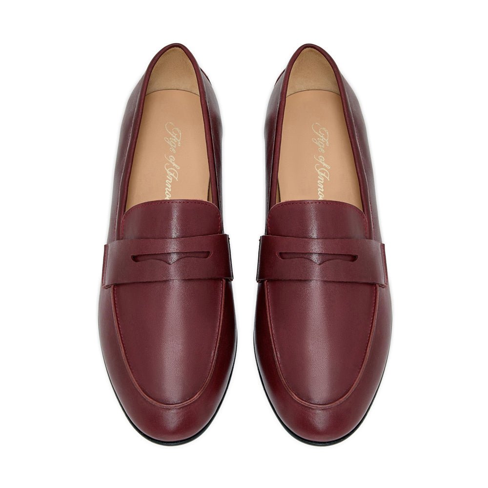Farley Leather Burgundy Loafers Age of Innocence Women