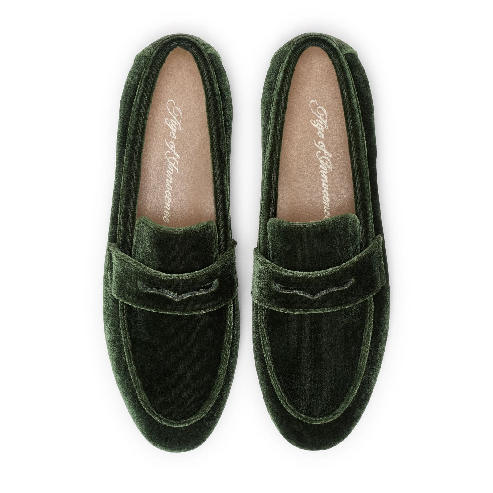 designer Farley Velvet Green Loafers for girls by Age of Innocence Women