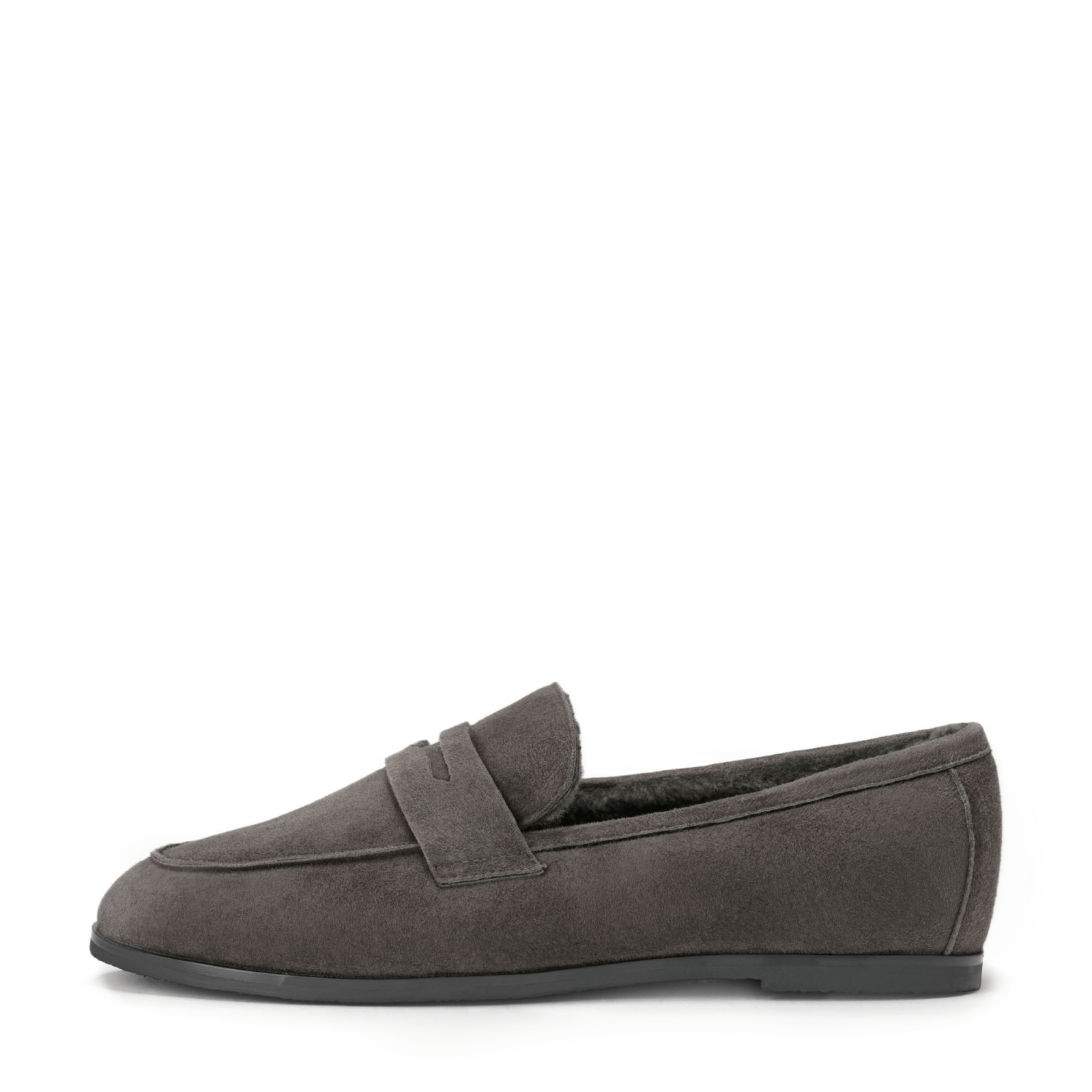 Farley Winter Dark Grey Suede Loafers for Women by Age of Innocence, 36 - Age of Innocence
