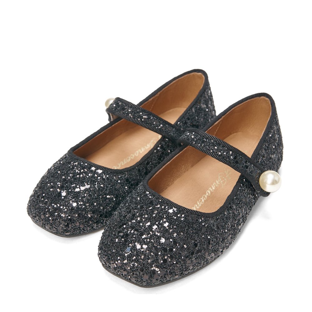 Gloria Black Flats Shoes Age of Innocence