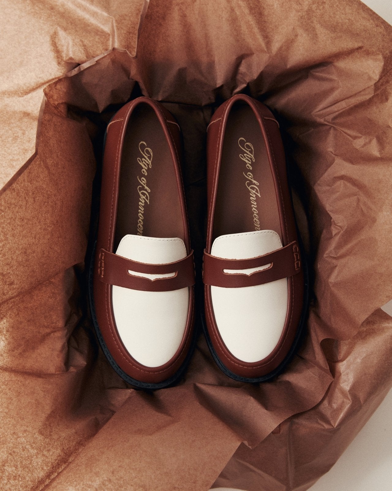 Haven Brown/ White/ Brown Loafers Age of Innocence