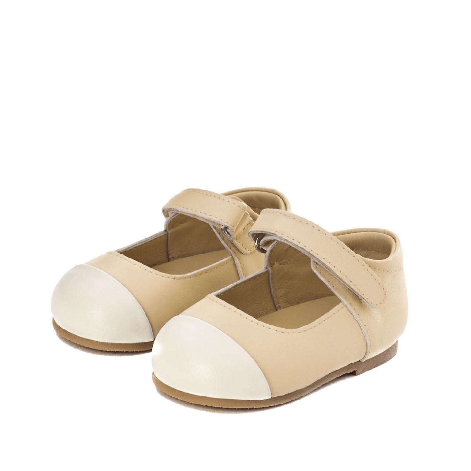 designer Jenny Beige/White Shoes for girls by Age of Innocence