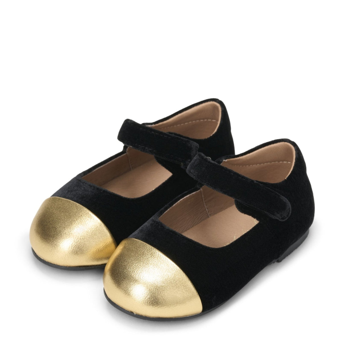 designer Jenny Velvet 2.0 Black/Gold Shoes for girls by Age of Innocence