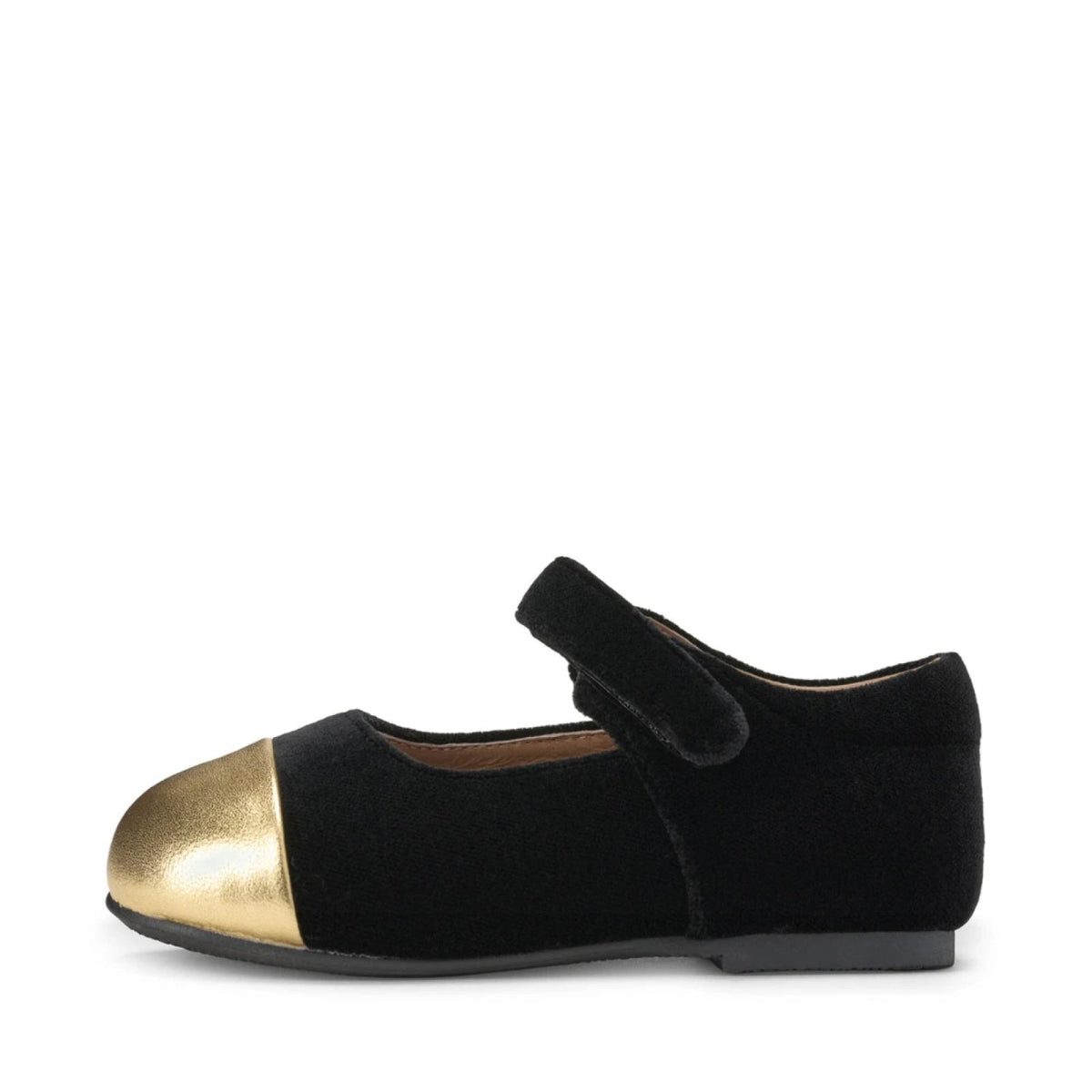 designer Jenny Velvet 2.0 Black/Gold Shoes for girls by Age of Innocence