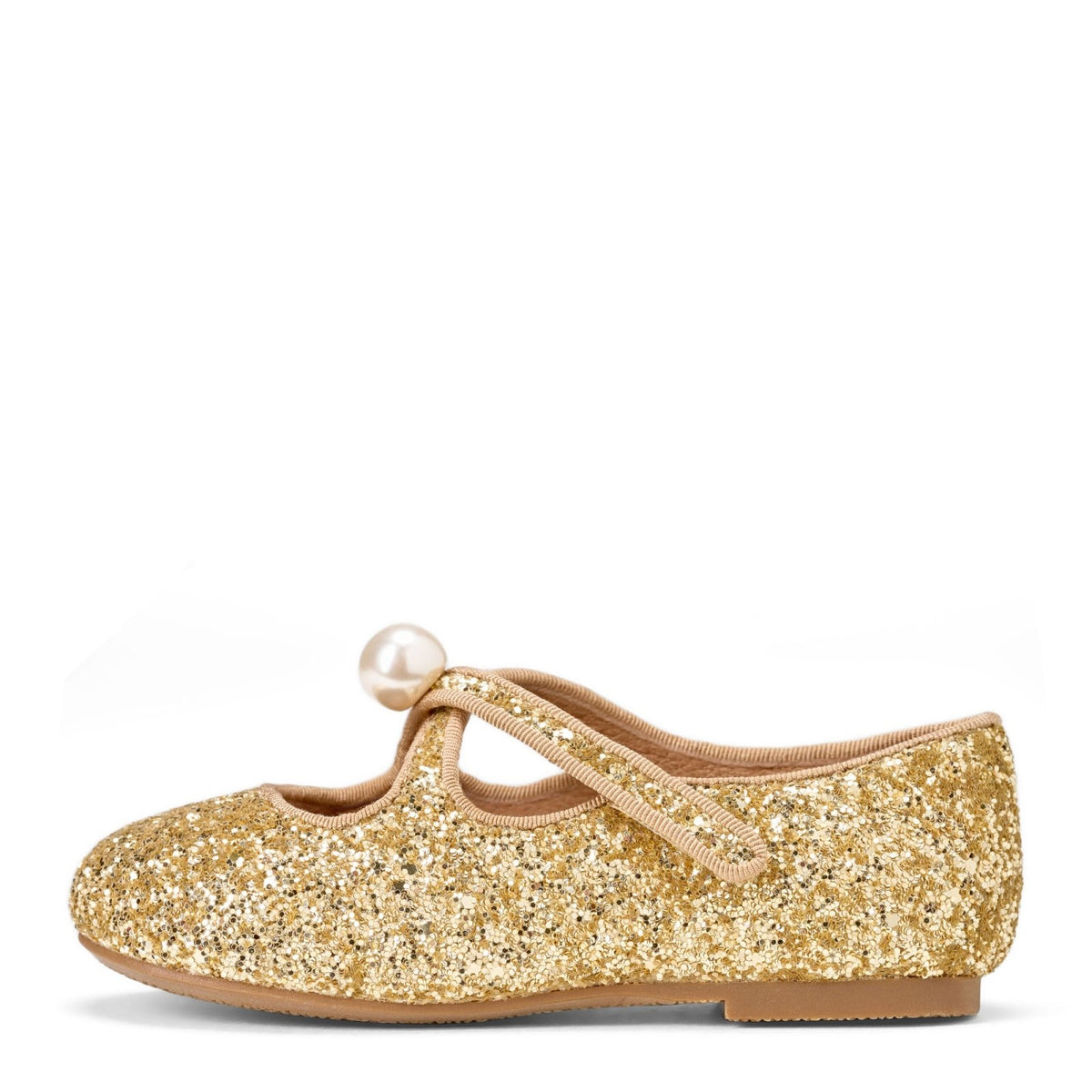 designer Kristen Glitter Gold Shoes for girls by Age of Innocence