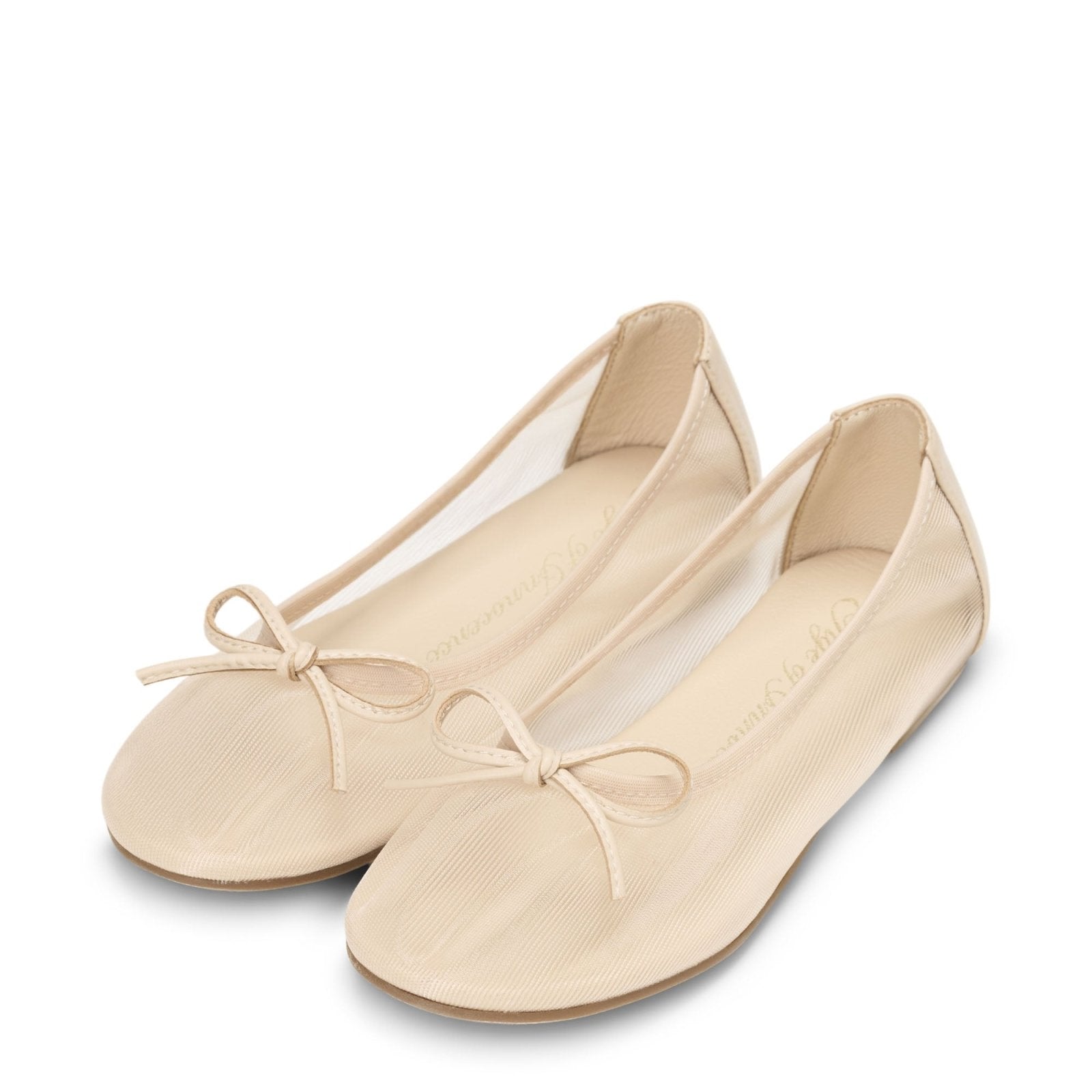 designer Laurie Beige Flats for girls by Age of Innocence