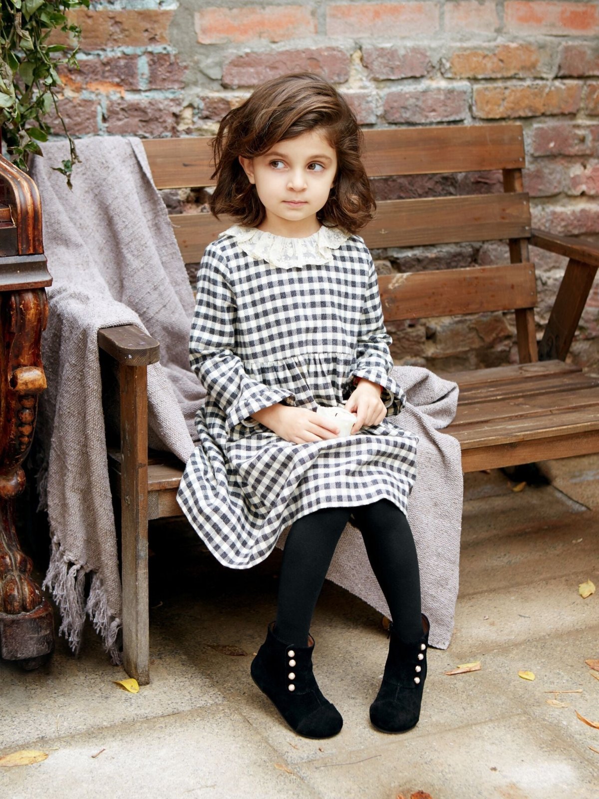 designer Natalie Black Boots for girls by Age of Innocence