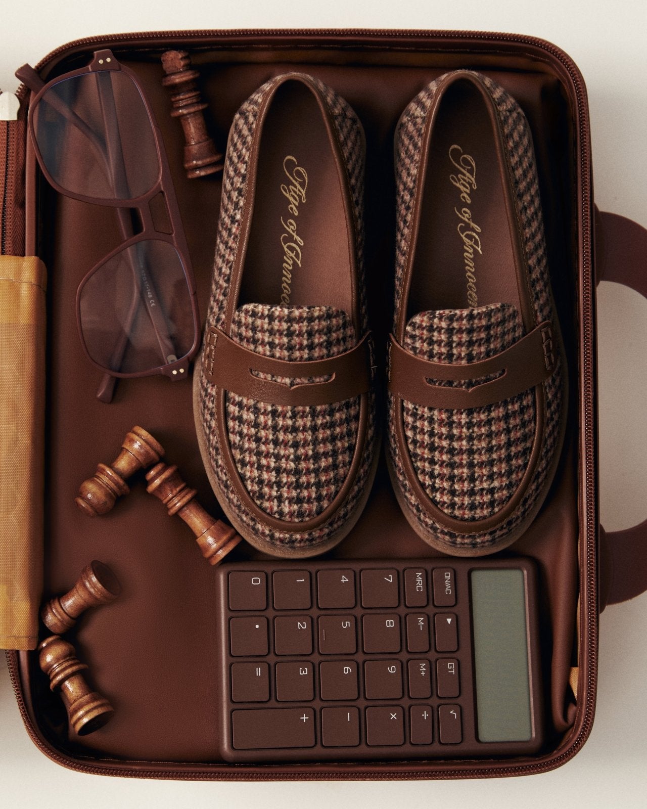 Paula Plaid Brown Loafers Age of Innocence