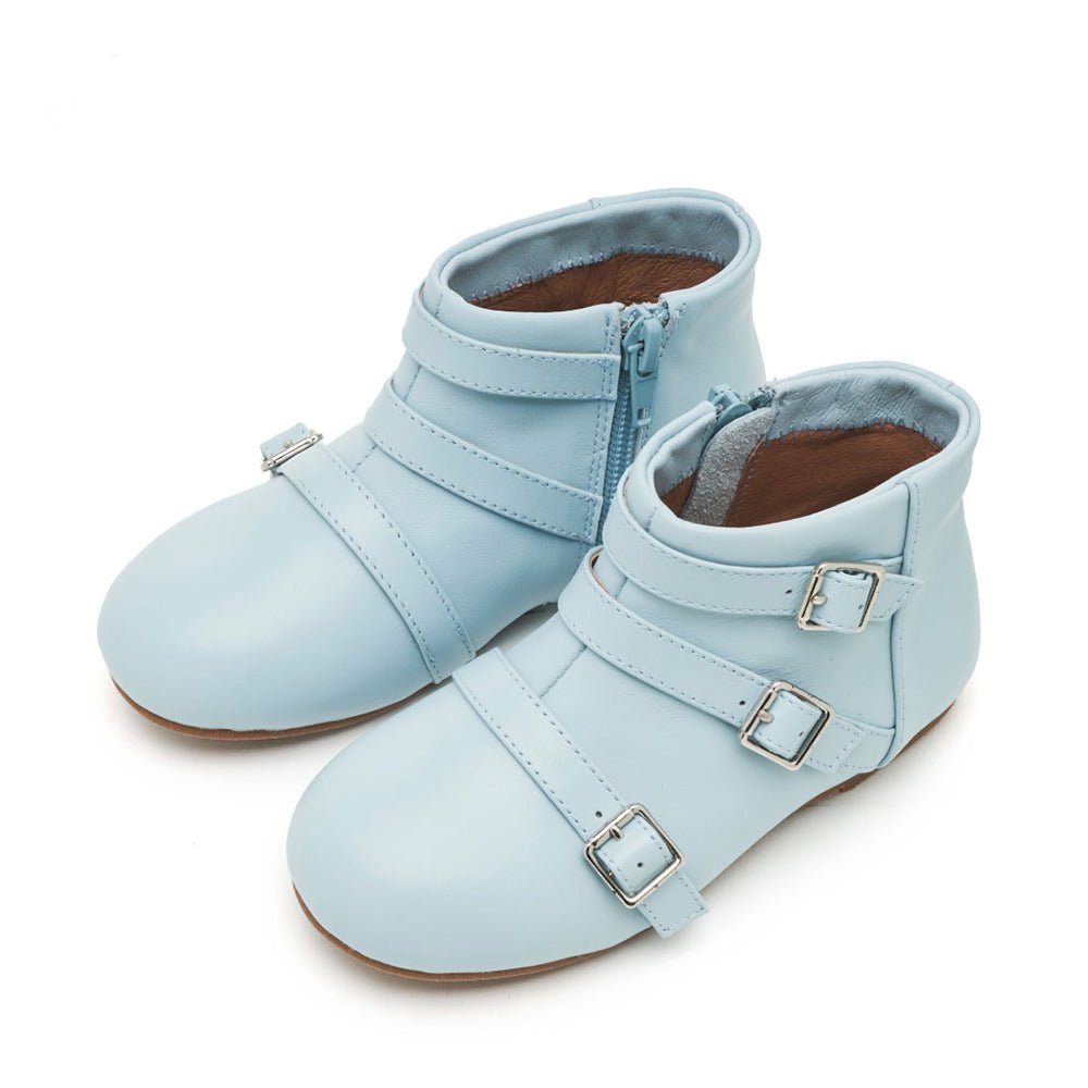 Phoebe Leather Blue Boots Age of Innocence