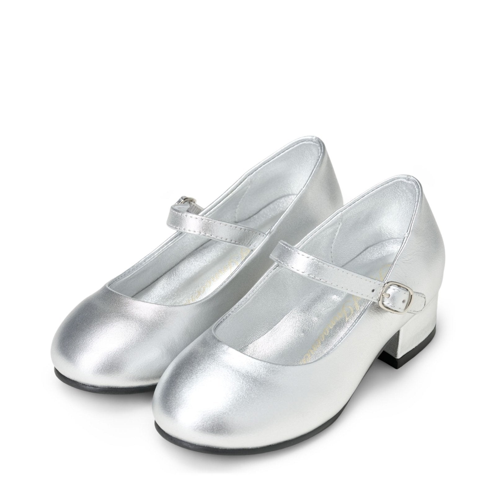 designer Sabine Leather Silver Shoes for girls by Age of Innocence