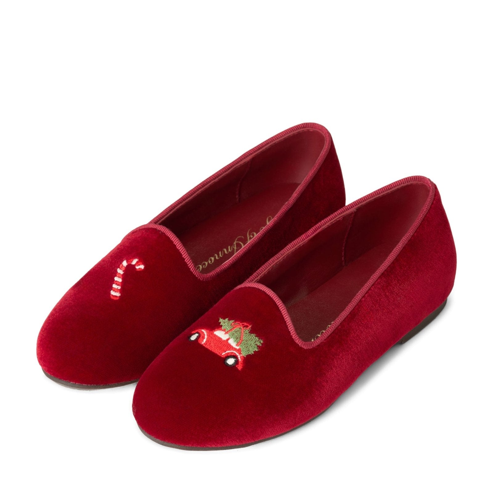 designer Santa Baby 2.0 Red Loafers for girls by Age of Innocence